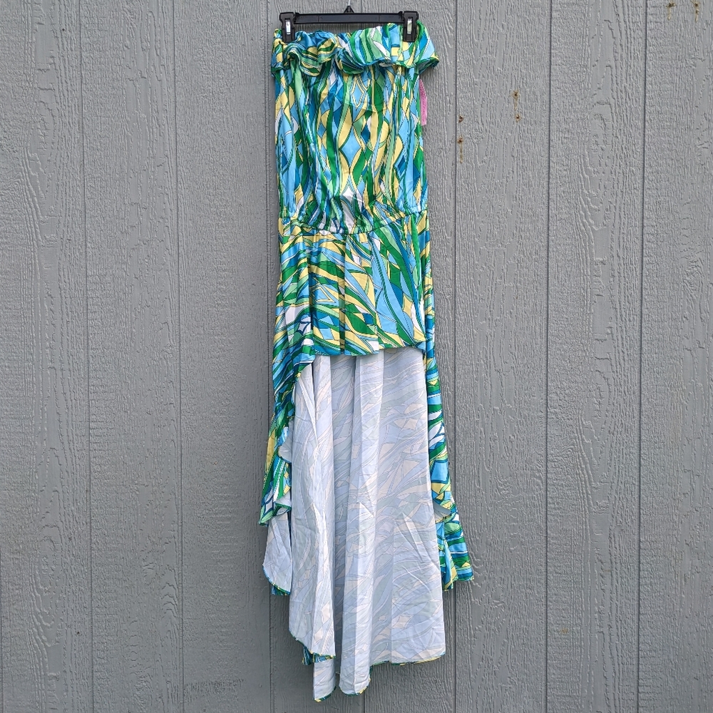 Rachel Lym Swimwear Hi Low Maxi Dress Cover Up Small